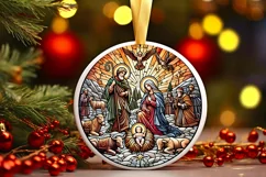 Round Christmas Ornament Sublimation|Clipart Product Image 2