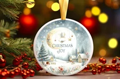 Winter Watercollor Christmas Scene Sublimation PNG Product Image 3