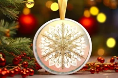 Round Christmas Ornament Sublimation|Clipart Product Image 1