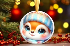 Winter Baby Squirrel Ornament Sublimation PNG Product Image 3