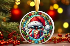Round Christmas Ornament Sublimation|Clipart Product Image 1