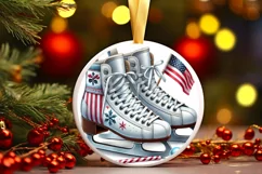 Round Christmas Ornament Sublimation|Clipart Product Image 2