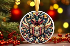 Round Christmas Ornament Sublimation|Clipart Product Image 1