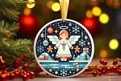 Round Christmas Ornament Sublimation|Clipart Product Image 2
