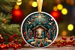 Round Christmas Ornament Sublimation|Clipart Product Image 1