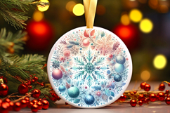 Round Christmass Ornament PNG Product Image 1