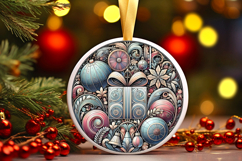 Round Christmass Ornament PNG Product Image 1