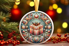 Round Christmas Ornament Sublimation|Clipart Product Image 1
