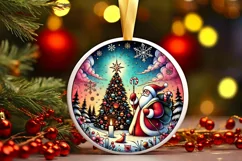 Round Christmas Ornament Sublimation|Clipart Product Image 2