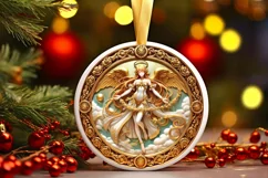 Round Christmas Ornament Sublimation|Clipart Product Image 2