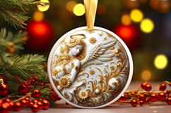 Round Christmass Ornament PNG Product Image 1