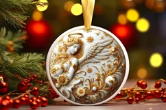 Round Christmas Ornament Sublimation|Clipart Product Image 1