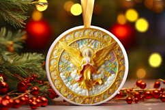 Round Christmass Ornament PNG Product Image 1