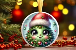 Shiny Christmas Christmas Tree Round Ornament Sublimation Product Image 1