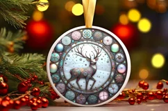 Round Christmas Ornament Sublimation|Clipart Product Image 1