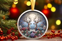 Round Christmas Ornament Sublimation|Clipart Product Image 1