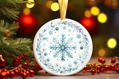 Round Christmas Ornament Sublimation|Clipart Product Image 1