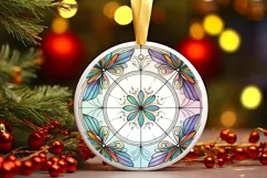 Round Christmas Ornament Sublimation|Clipart Product Image 2