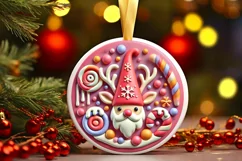 Round Christmas Ornament Sublimation|Clipart Product Image 2