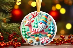 Round Christmas Ornament Sublimation|Clipart Product Image 2