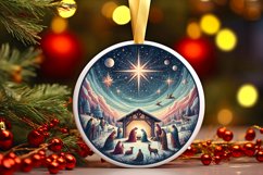 Round Christmas Ornament Sublimation|Clipart Product Image 1