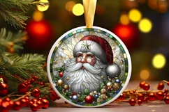 Round Christmas Ornament Sublimation|Clipart Product Image 2