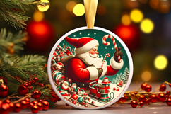 Round Christmass Ornament PNG Product Image 1