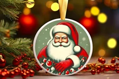 Round Christmas Ornament Sublimation|Clipart Product Image 1