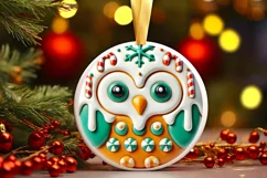 Round Christmas Ornament Sublimation|Clipart Product Image 2
