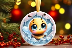Round Christmas Ornament Sublimation|Clipart Product Image 2