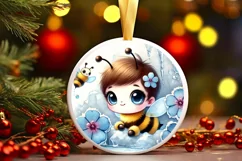 Round Christmas Ornament Sublimation|Clipart Product Image 2