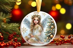 Round Christmas Ornament Sublimation|Clipart Product Image 2
