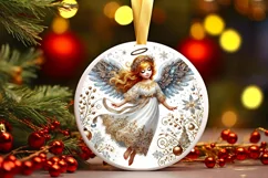 Round Christmas Ornament Sublimation|Clipart Product Image 2