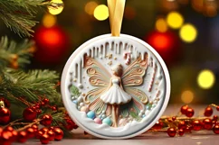 Round Christmas Ornament Sublimation|Clipart Product Image 1