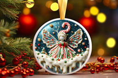 Round Christmass Ornament PNG Product Image 1