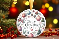 Christmas Charm Round Ornament Sublimation PNG Product Image 3
