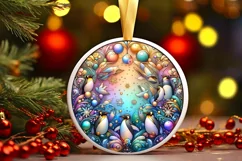 Round Christmas Ornament Sublimation|Clipart Product Image 1