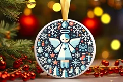 Round Christmas Ornament Sublimation|Clipart Product Image 1