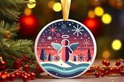 Round Christmas Ornament Sublimation|Clipart Product Image 1