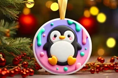 Round Christmas Ornament Sublimation|Clipart Product Image 2