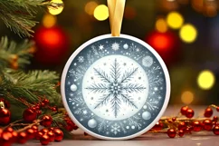 Round Christmas Ornament Sublimation|Clipart Product Image 1