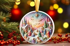 Round Christmas Ornament Sublimation|Clipart Product Image 1