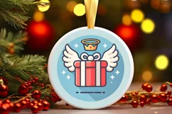 Round Christmas Ornament Sublimation|Clipart Product Image 2