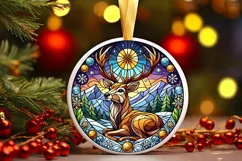 Round Christmas Ornament Sublimation|Clipart Product Image 2