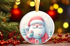 Round Christmas Ornament Sublimation|Clipart Product Image 2