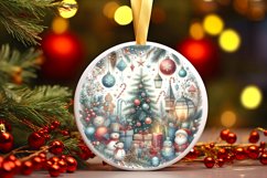 Round Christmas Ornament Sublimation|Clipart Product Image 1