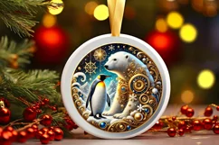 Round Christmas Ornament Sublimation|Clipart Product Image 2