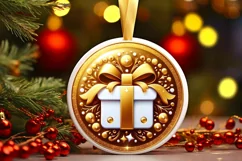 Round Christmas Ornament Sublimation|Clipart Product Image 1