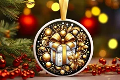 Round Christmas Ornament Sublimation|Clipart Product Image 1