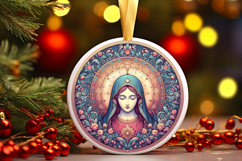 Round Christmass Ornament PNG Product Image 1